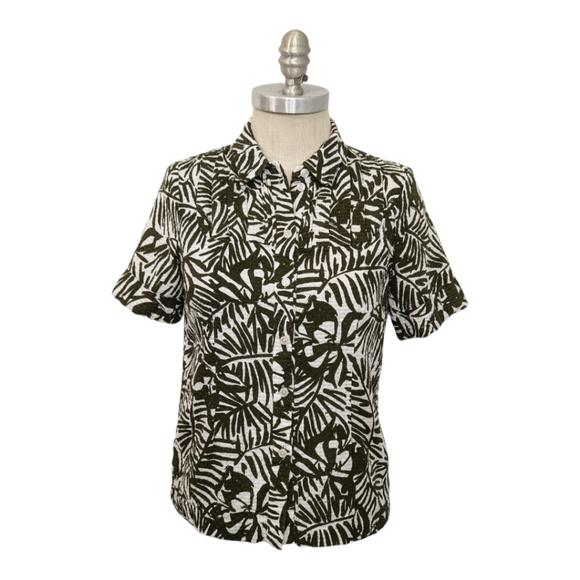 kate spade Tops - Kate Spade Tropical Button Down Shirt Size 6
